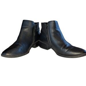 Baretraps Marconi Black Ankle Boots Women 8M Side Zip Buckle Bikercore